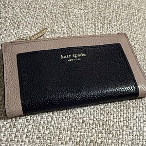 Kate Spade Black and Tan Leather Wallet
